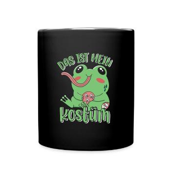 Karneval Party Frösche DAS IST MEIN FROSCHKOSTÜM - Tasse einfarbig - Schwarz - Vorne