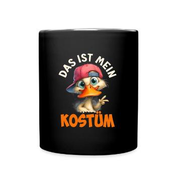 Faschings Enten DAS IST MEIN KOSTÜM Lustiges - Tasse einfarbig - Schwarz - Vorne