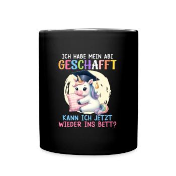 Abi HABE MEIN ABI GESCHAFFT KANN ICH INS BETT - Tasse einfarbig - Schwarz - Vorne