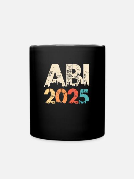 ABI 2025 Abitur Abschluss Lustiges Abiturienten - Tasse einfarbig - Schwarz