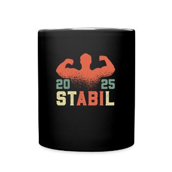 Abitur Abschluss 2025 ST ABI L Lustiges Abi - Tasse einfarbig - Schwarz - Vorne