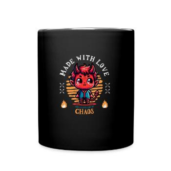 Made with Love and a Little Bit Chaos - Full Colour Mug - black - Front