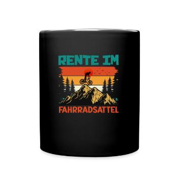 Radfahrer RENTE IM FAHRRADSATTEL Radeln Lustig - Tasse einfarbig - Schwarz - Vorne