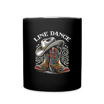 Line Dance meine Passion mein Glück - Tasse einfarbig - Schwarz - Vorne