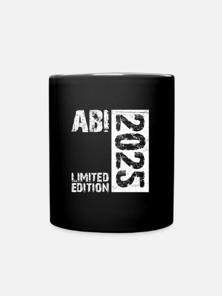 ABI 2025 Abitur Abschluss Lustiges Abiturienten - Tasse einfarbig - Schwarz