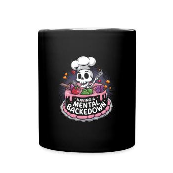 Gâteau squelette drôle - Mug uni - noir - Devant