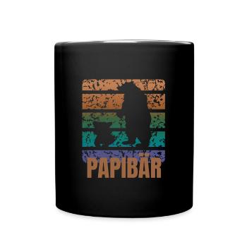 Retro Daddy Bear Son Father Child Family Vintage - Full Colour Mug - black - Front