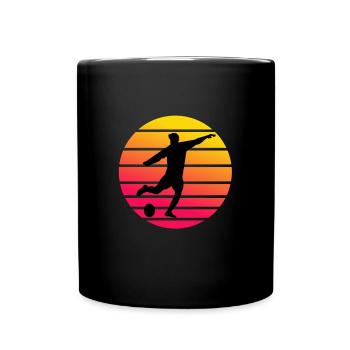 Fußball Leidenschaft Kicker Sport Soccer - Tasse einfarbig - Schwarz - Vorne