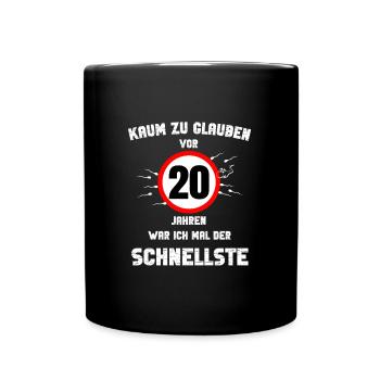 20 Round Birthday Gift Party Saying Idea - Full Colour Mug - black - Front