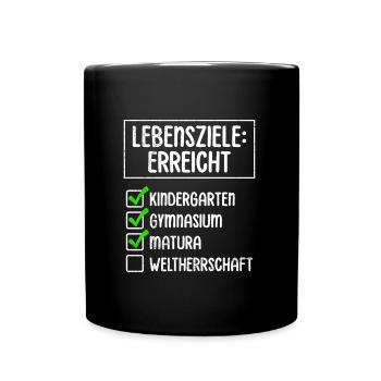 Matura Abschluss KINDERGARTEN GYMNASIUM MATURA - Tasse einfarbig - Schwarz - Vorne