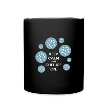 Restez calme et cultivez sur les bactéries - Mug uni - noir - Devant