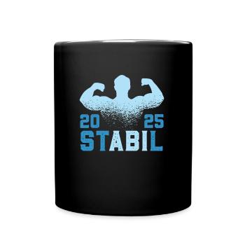 Abitur Abschluss 2025 ST ABI L Lustiges Abi - Tasse einfarbig - Schwarz - Vorne
