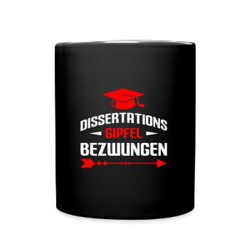 Doktortitel CONQUERED DISSERTATION MOUNTAIN Lustig - Tasse einfarbig - Schwarz - Vorne