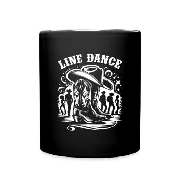 Line Dancing Country Dance - Line Dance Tanzen - Tasse einfarbig - Schwarz - Vorne
