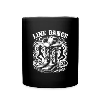 Line Dancing Country Dance - Line Dance Tanzen - Full Colour Mug - black - Front
