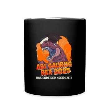 Abitur ABI SAURUS REX 2025 Abitur Lustiges - Tasse einfarbig - Schwarz - Vorne