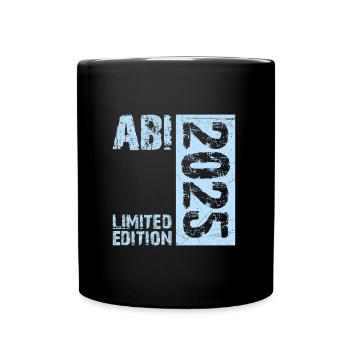 ABI 2025 Abitur Abschluss Lustiges Abiturienten - Tasse einfarbig - Schwarz - Vorne