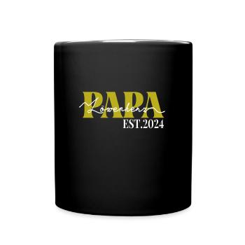 Papa Löwenherz 2024 Beste Mama Geschenk - Tasse einfarbig - Schwarz - Vorne