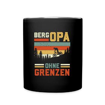 Radfahrer BERG OPA OHNE GRENZEN Radfahren - Tasse einfarbig - Schwarz - Vorne