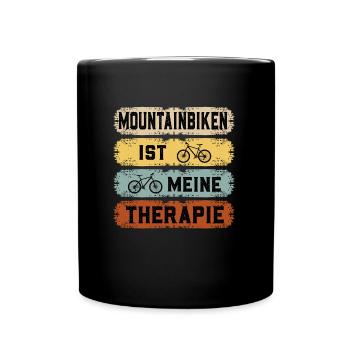 MOUNTAINBIKEN IST MEINE THERAPIE MTB Lustiges - Tasse einfarbig - Schwarz - Vorne