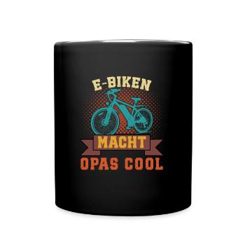 Opa E-BIKEN MACHT OPAS COOL EBike Lustiges - Tasse einfarbig - Schwarz - Vorne