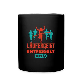 Laufen LÄUFERGEIST ENTFESSELT ON Lustiges - Tasse einfarbig - Schwarz - Vorne