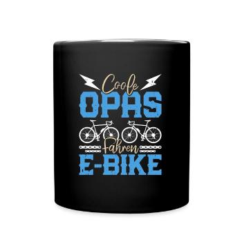 E-Bike COOLE OPAS FAHREN E-BIKE Fahrer Lustiges - Tasse einfarbig - Schwarz - Vorne