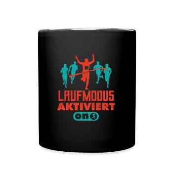 Läufer LAUFMODUS AKTIVIERT Laufen Lustiges - Tasse einfarbig - Schwarz - Vorne