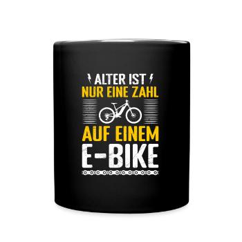 E-Bike ALTER IST NUR EINE ZAHL AUF EINEM E-BIKE - Tasse einfarbig - Schwarz - Vorne