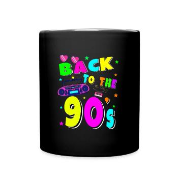 90's Music Party Shirt Retro Lifestyle - Full Colour Mug - black - Front