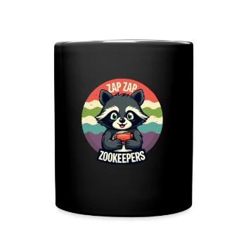 Zap Zap Zookeepers Waschbär Lustig Cat - Tasse einfarbig - Schwarz - Vorne
