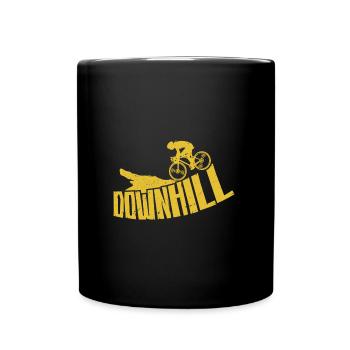 Mountainbiken DOWNHILL MTB Lustiges - Tasse einfarbig - Schwarz - Vorne