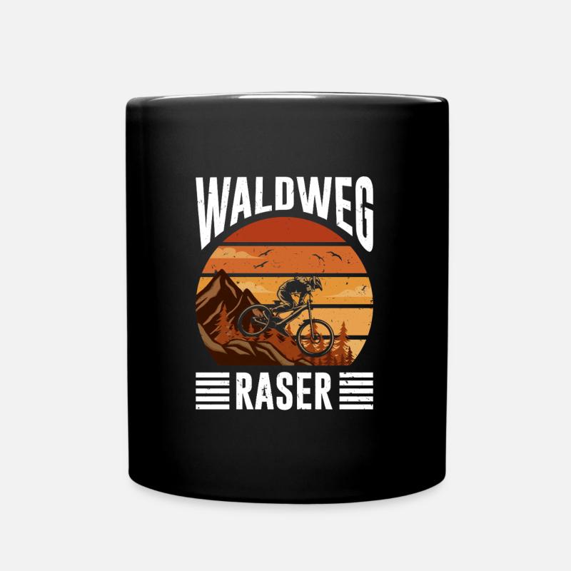 Mountainbiker WALDWEG RASER MTB Lustiges - Tasse einfarbig - Schwarz