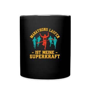 Läufer MARATHONS LÄUFER IST MEINE SUPERKRAFT - Tasse einfarbig - Schwarz - Vorne
