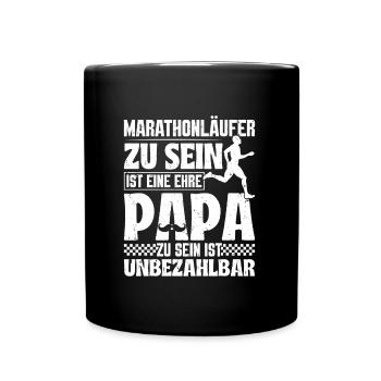 Papa MARATHON LÄUFER ZU SEIN EINE EHRE Lustiges - Tasse einfarbig - Schwarz - Vorne