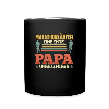 Papa MARATHON LÄUFER EINE EHRE PAPA UNBEZAHLBAR - Tasse einfarbig - Schwarz - Vorne