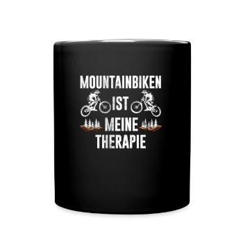 MOUNTAINBIKEN IST MEINE THERAPIE MTB Lustiges - Tasse einfarbig - Schwarz - Vorne