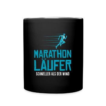Laufen MARATHON LÄUFER SCHNELLER ALS DER WIND - Tasse einfarbig - Schwarz - Vorne