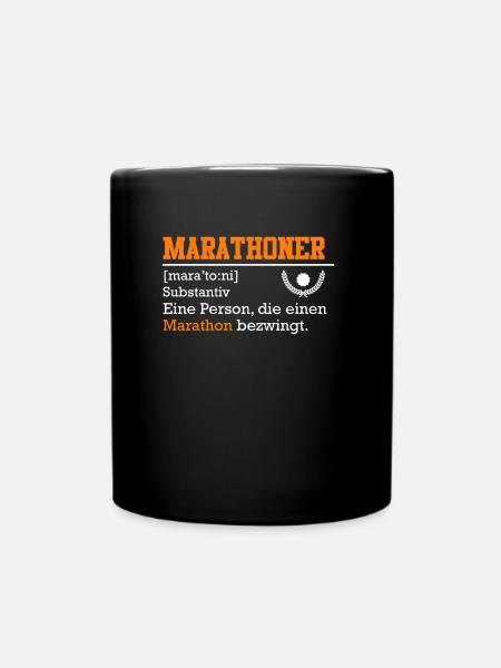 Läufer MARATHONI Laufen Lustiges Marathon - Tasse einfarbig - Schwarz