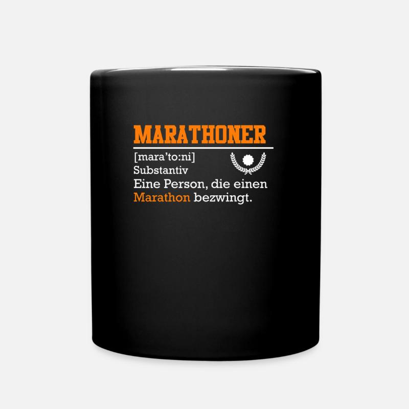 Läufer MARATHONI Laufen Lustiges Marathon - Tasse einfarbig - Schwarz