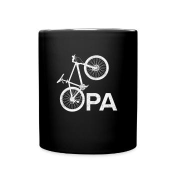 Großvater Radfahren OPA Radeln Lustiges - Tasse einfarbig - Schwarz - Vorne
