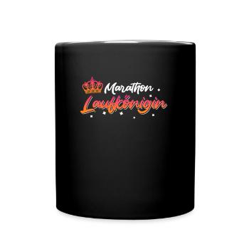 Läuferin MARATHON LAUFKÖNIGIN Lustiges - Tasse einfarbig - Schwarz - Vorne
