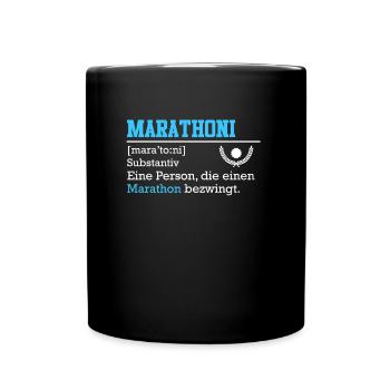Läufer MARATHONI Laufen Lustiges Marathon - Tasse einfarbig - Schwarz - Vorne