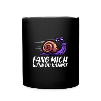 Läufer FANG MICH WENN DU KANNST Laufen Lustiges - Tasse einfarbig - Schwarz - Vorne