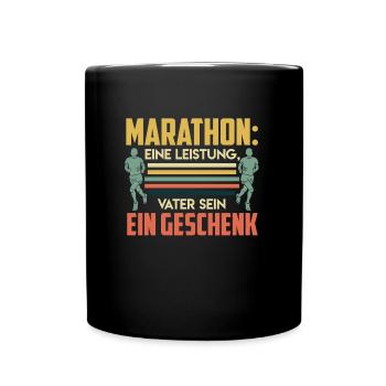 Papa MARATHON DIE LEISTUNG VATER SEIN GESCHENK - Tasse einfarbig - Schwarz - Vorne