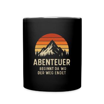 Adventure Mountain Nature Chemise design rétro - Mug uni - noir - Devant