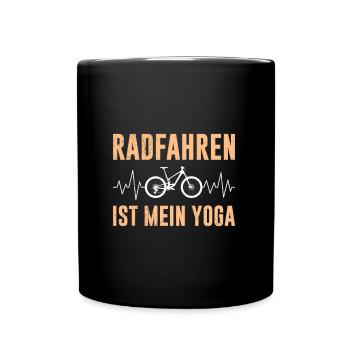RADFAHREN IST MEIN YOGA Radler Lustiges - Tasse einfarbig - Schwarz - Vorne