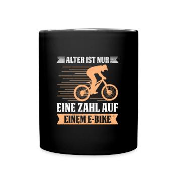 E-Bike ALTER IST NUR EINE ZAHL AUF EINEM E-BIKE - Tasse einfarbig - Schwarz - Vorne