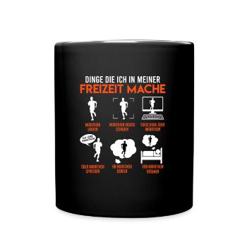 Läufer DINGE DIE ICH IN MEINER FREIZEIT MACHE - Tasse einfarbig - Schwarz - Vorne