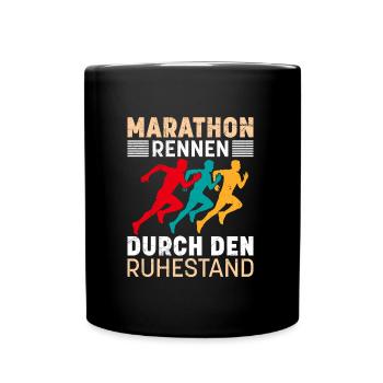 Opa MARATHON RENNEN DURCH DEN RUHESTAND Lustig - Tasse einfarbig - Schwarz - Vorne